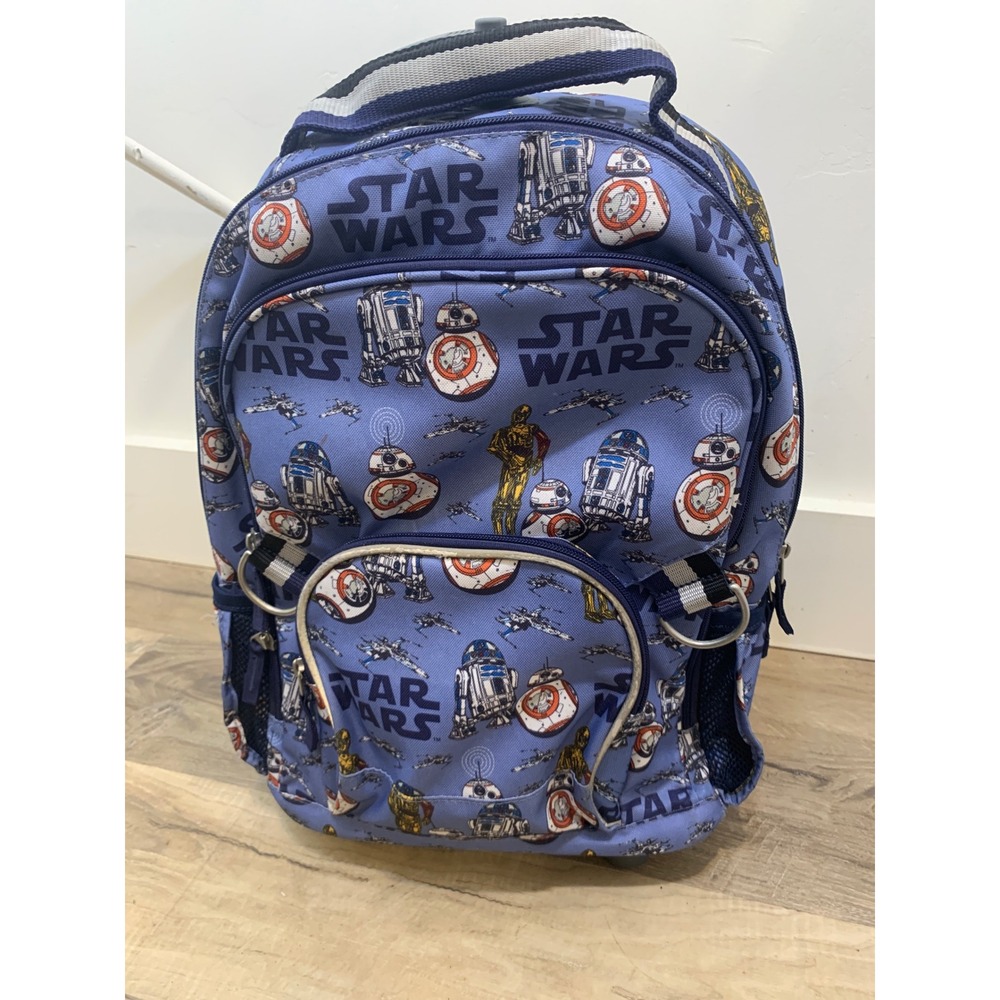 Pottery Barn Kids Star Wars Small Blue Droid Rolling Backpack Kids